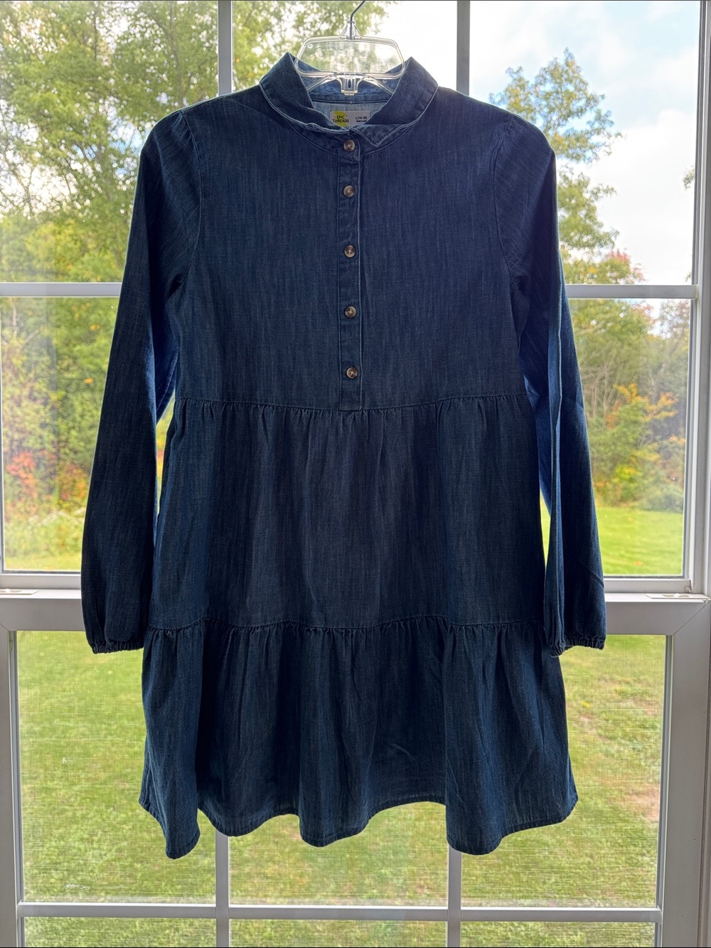 Epic Threads Dark Blue Tiered Denim Dress. Girl’s size L 14/16. NWT!